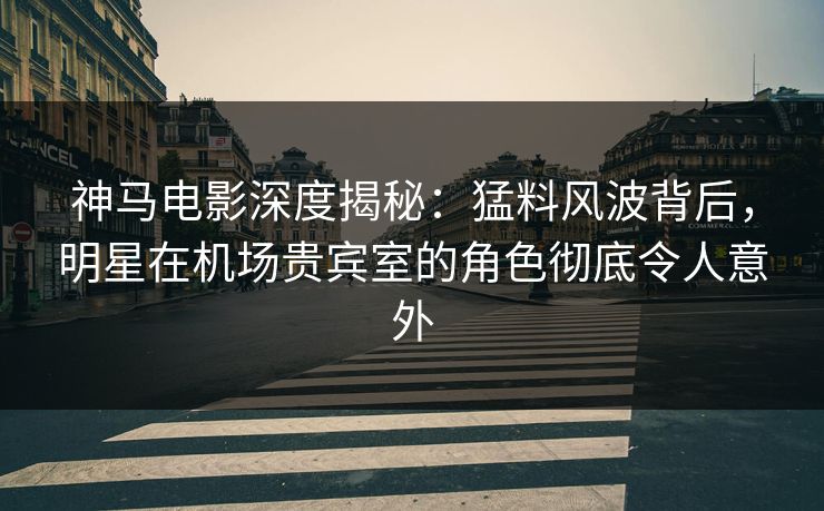 神马电影深度揭秘:猛料风波背后,明星在机场贵宾室的角色彻底令人意外
