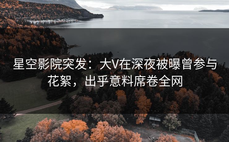 星空影院突发：大V在深夜被曝曾参与花絮，出乎意料席卷全网